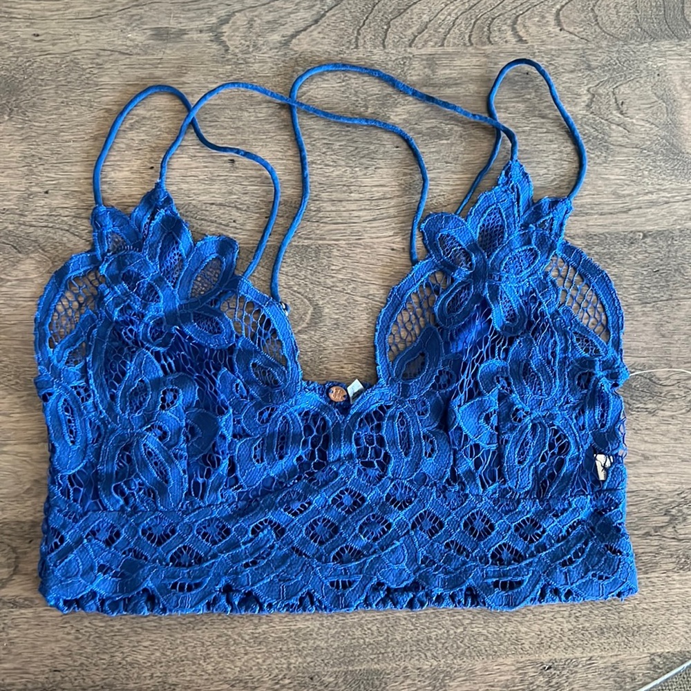 Free People Blue Lace Bralette Size M